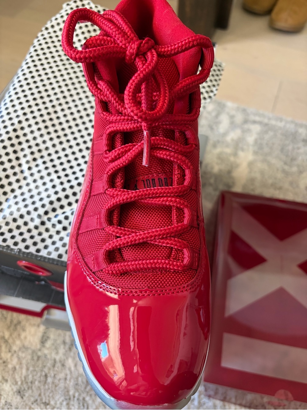 Jordan Women's High-Top Sneaker in Red